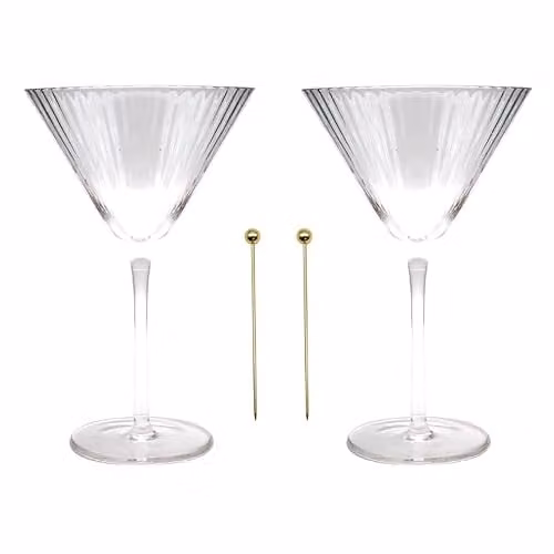 Portico Designs Ltd Art of Hosting Martini Cocktail Gift Set in Gold and Multicolour
