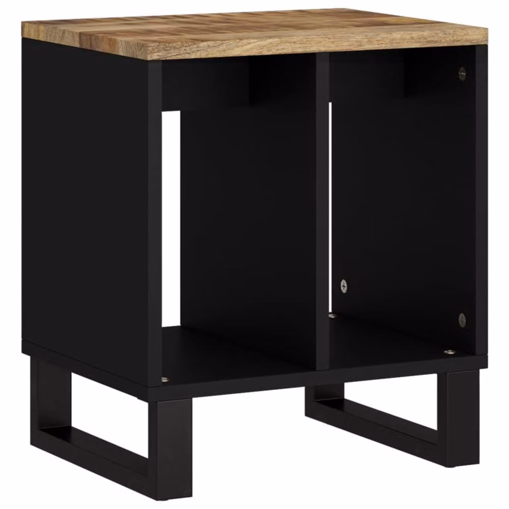 Berkfield Home Brown Mango and Engineered Wood Side Table, W: 40 cm, D: 31 cm, H: 46 cm – 2