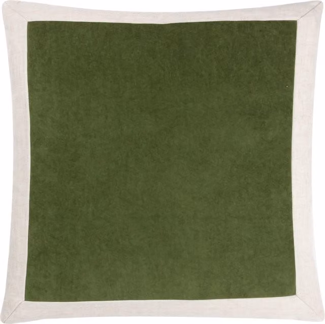 Make it a Home Green Linen Velvet Feather Filled Square Cushion