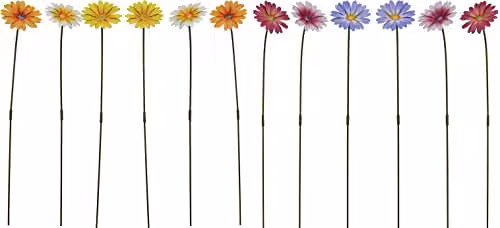 Garden Gear Metal Daisy Stakes Multicolour Decorative Floral Ornament, Height: 57 cm