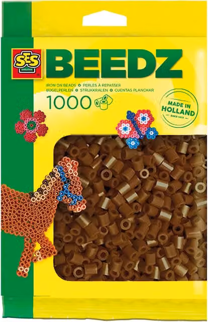 SES Creative Fuse Beads, 1000 Pieces, Dark Brown and Multicolour