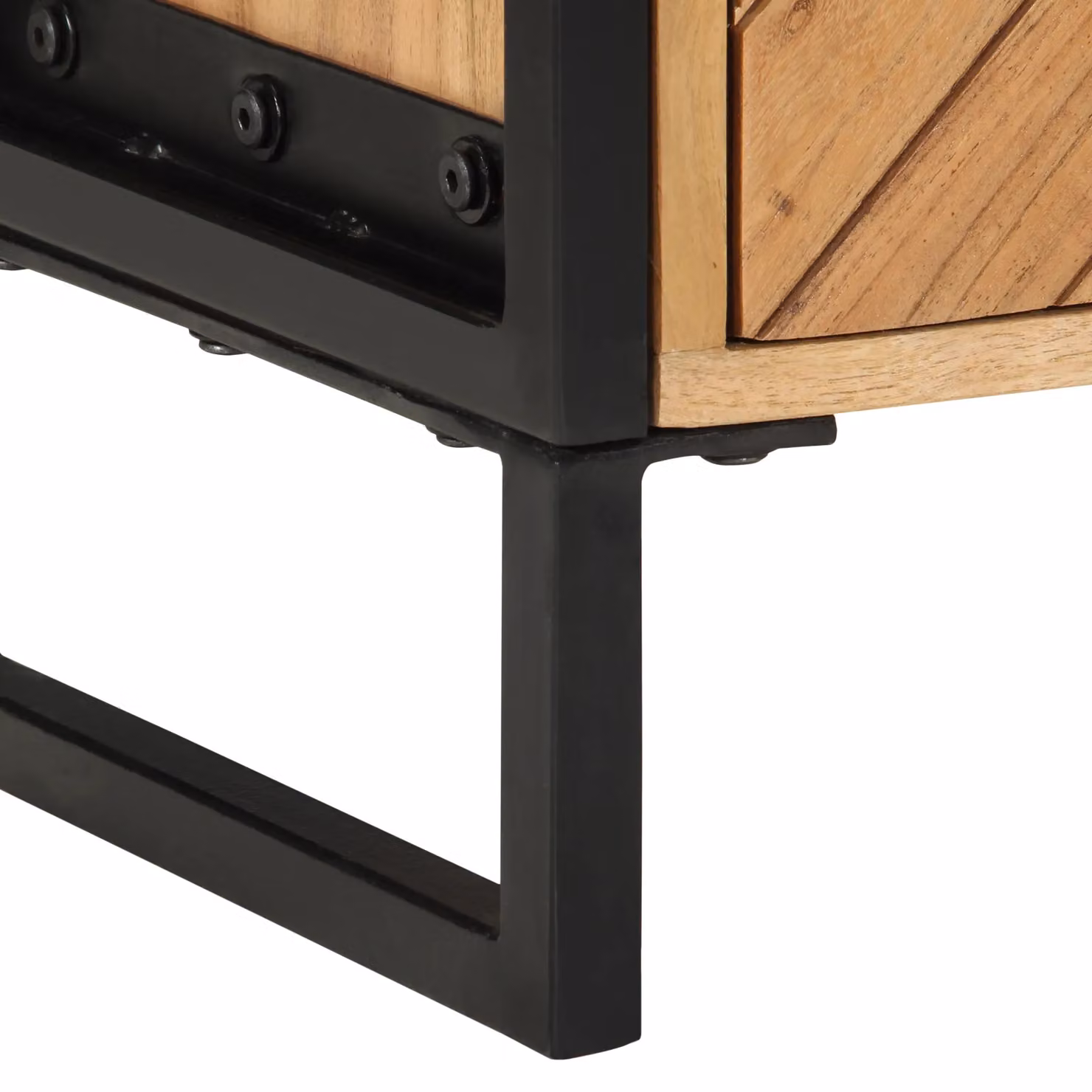 Berkfield Home Industrial Bedside Cabinet in Brown Acacia Wood and Metal, W/D/H: 40 x 30 x 50 cm – 6