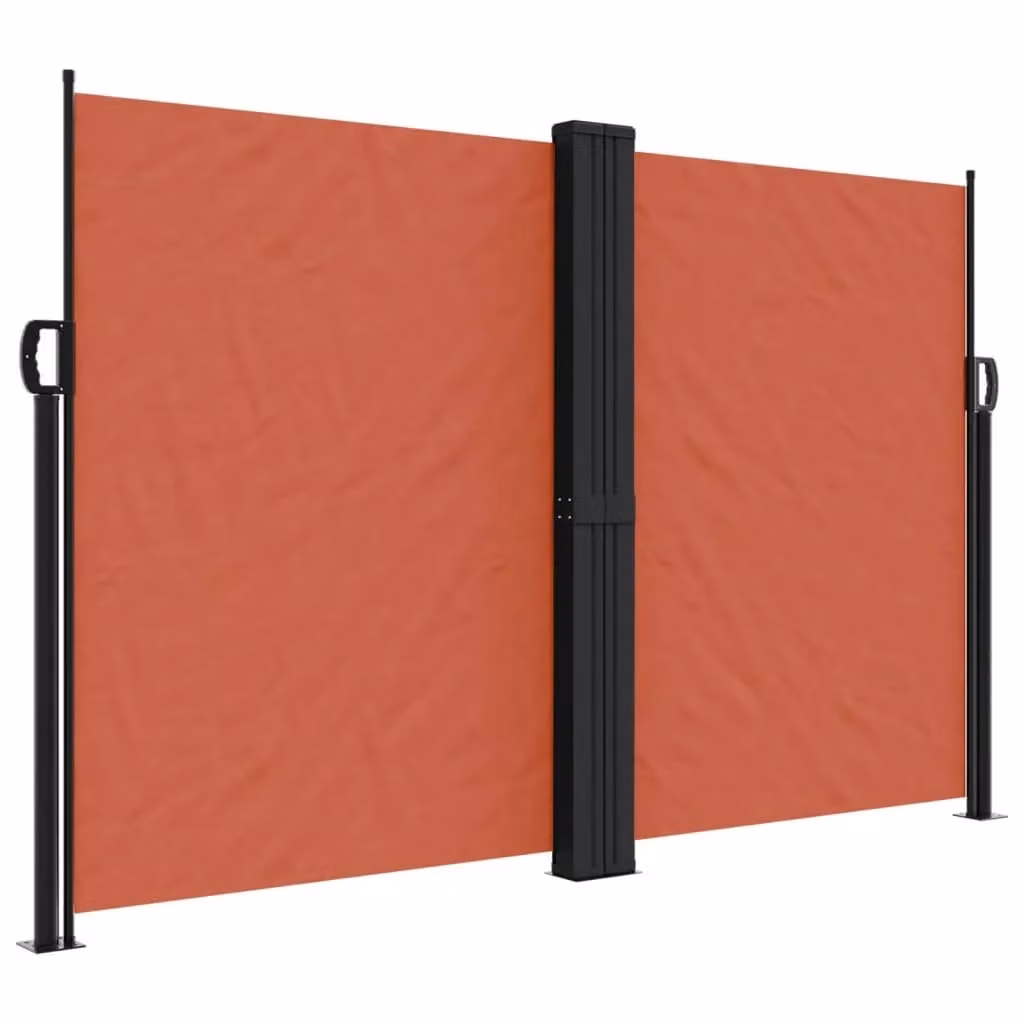 Berkfield Home Retractable Side Awning in Orange Polyester, W/H: 1200 x 160 cm – 1