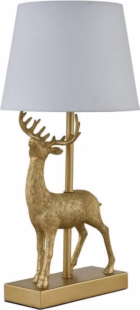 First Choice Lighting Grace Gold Stag Table Lamp with White Shade