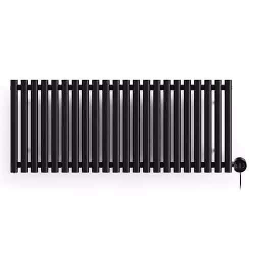 Terma Rolo Room E Electric Radiator with Wifi and App Control, 1 kW, Black, H 58.0 cm x W 119.5 cm – 2