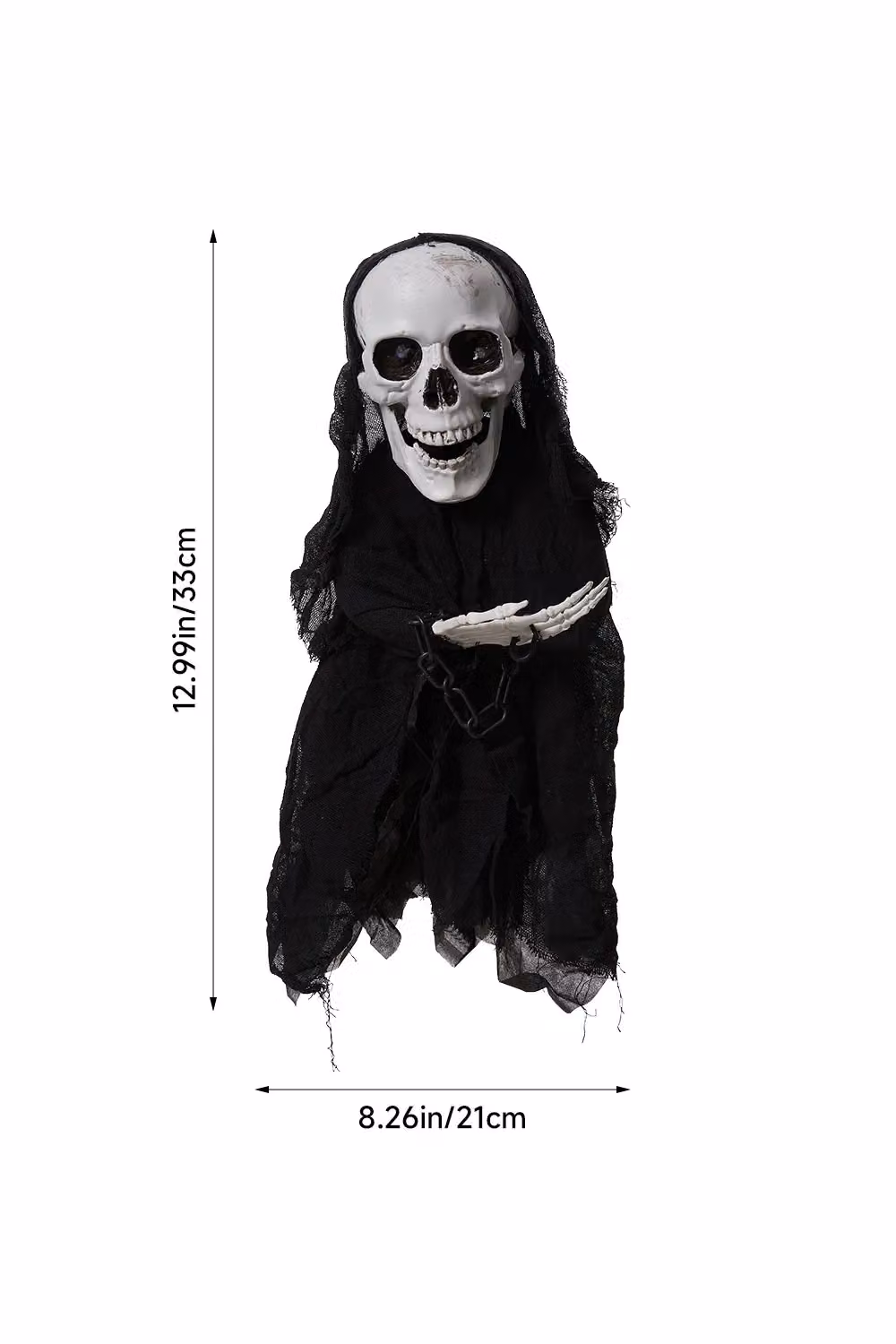 Living and Home Black Voice-Controlled Skull Halloween Atmosphere Decoration Prop – 5