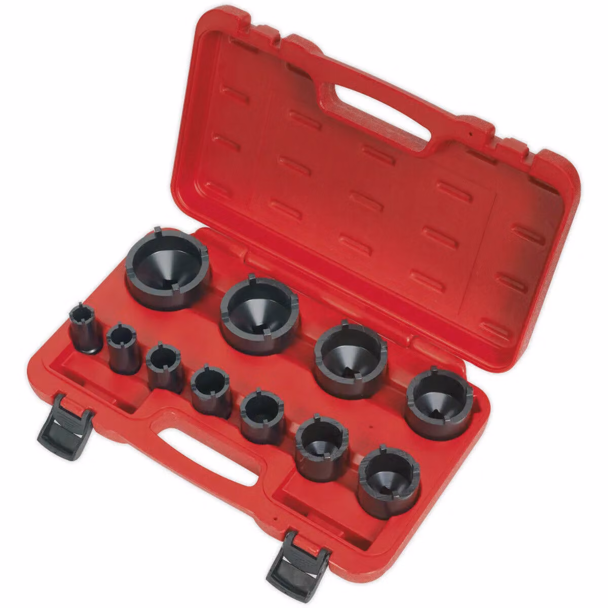 Loops 11 Pack 4 Tooth Castellated Ball Joint Axle Socket Set 15mm to 61mm 1/2 Inch Chrome Molybdenum Impact Bits – 2