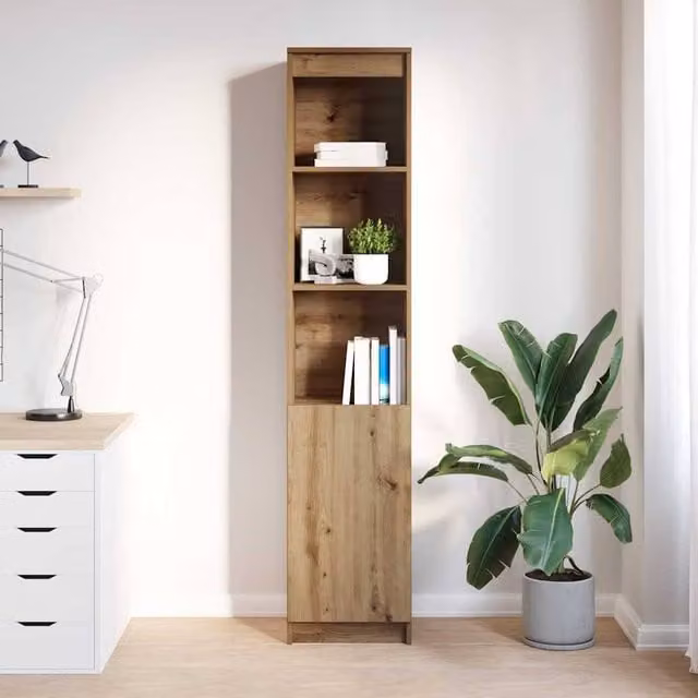Berkfield Home Artisan Oak Highboard in Brown, W/D/H: 37.5 x 35 x 180 cm – 1