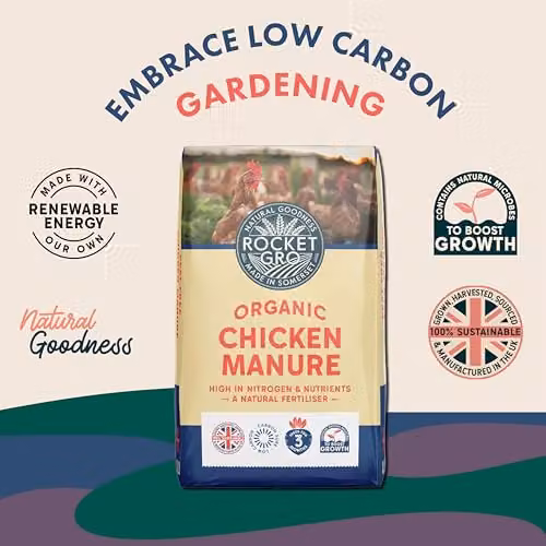 RocketGro Organic Chicken Manure 20L High-Nitrogen Natural Peat-Free Fertilizer for Vegetable and Ornamental Gardens – 2