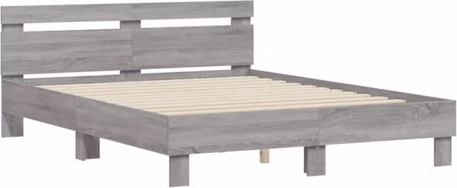 Berkfield Home Durable Bed Frame in Grey Sonoma, W/D/H: 150 x 200 x 70 cm – 1