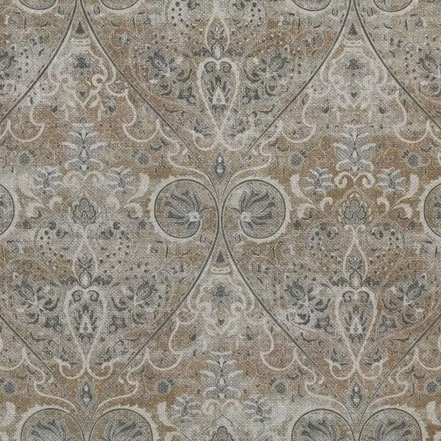 Linda Barker Home Jaipur Printed Mushroom Cotton Fabric in Beige, Brown and Multicolour