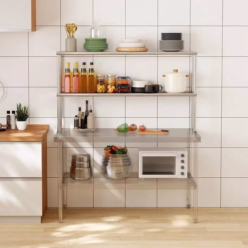 KORVIXA Silver Stainless Steel Kitchen Over Shelf, W/D/H: 152.4 x 30.48 x 83.82 cm – 3