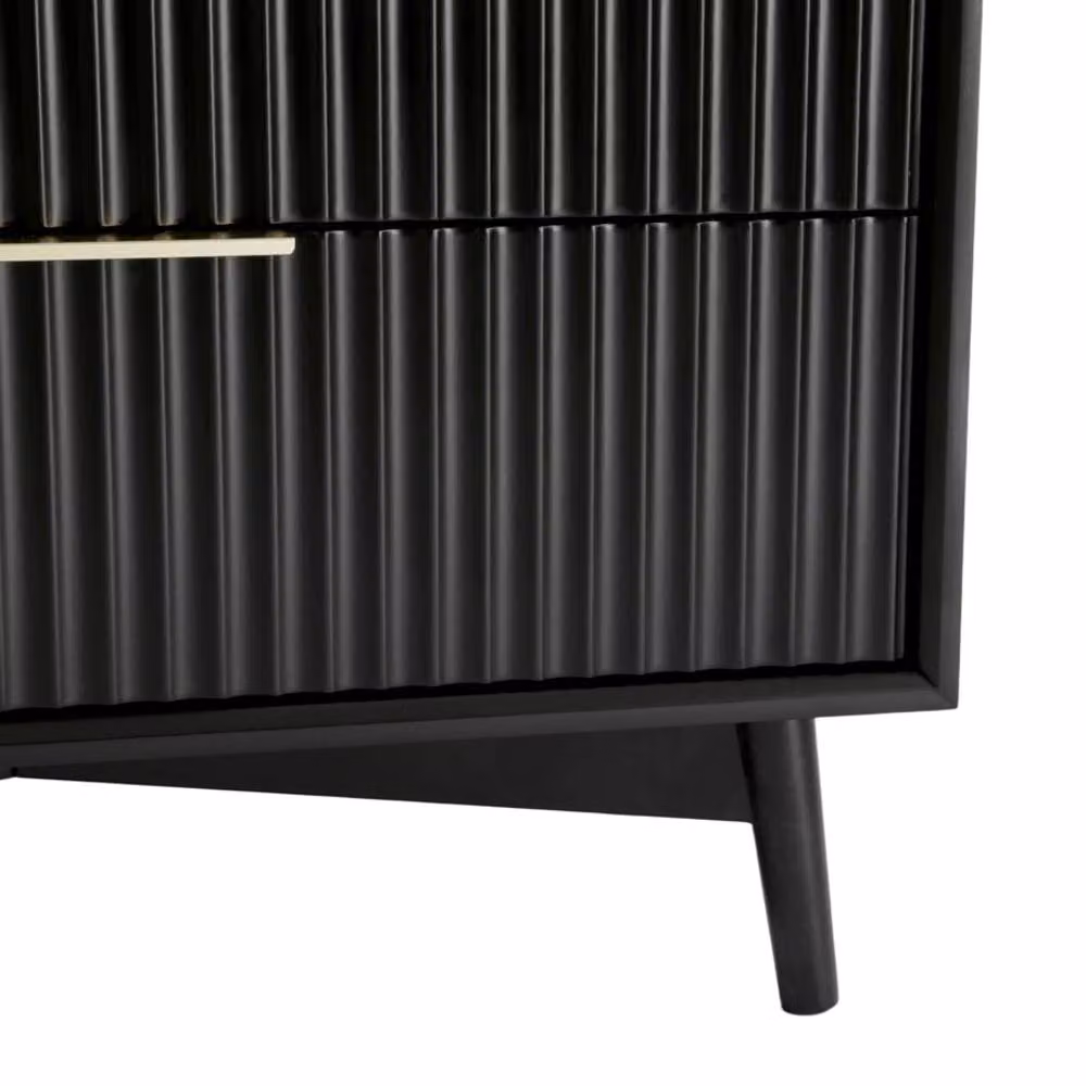 Home Garden Direct Monza Tall Chest of 5 Drawers with Fluted Detailing in Black – 6