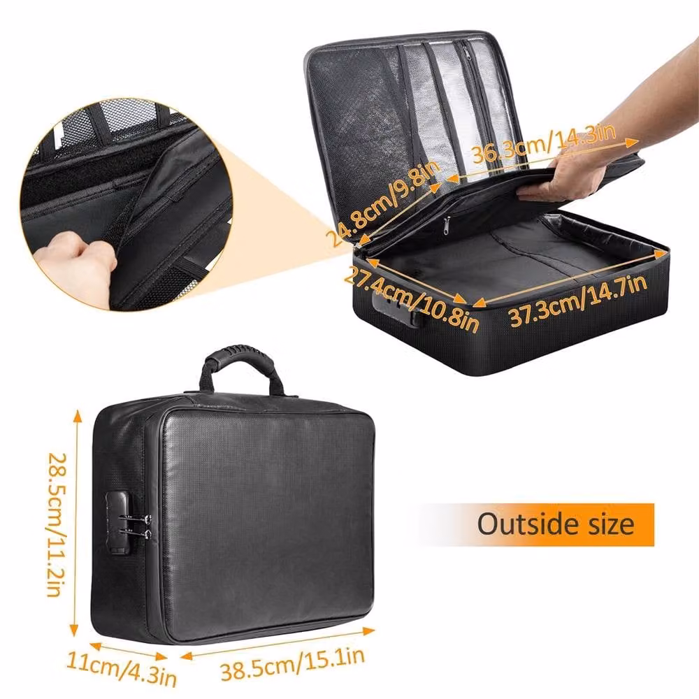 Nordara Lockable Expandable A4 Document Box in Black – 2