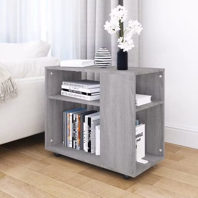 Berkfield Home Grey Sonoma Side Table in Engineered Wood W/D/H: 70 x 35 x 55 cm