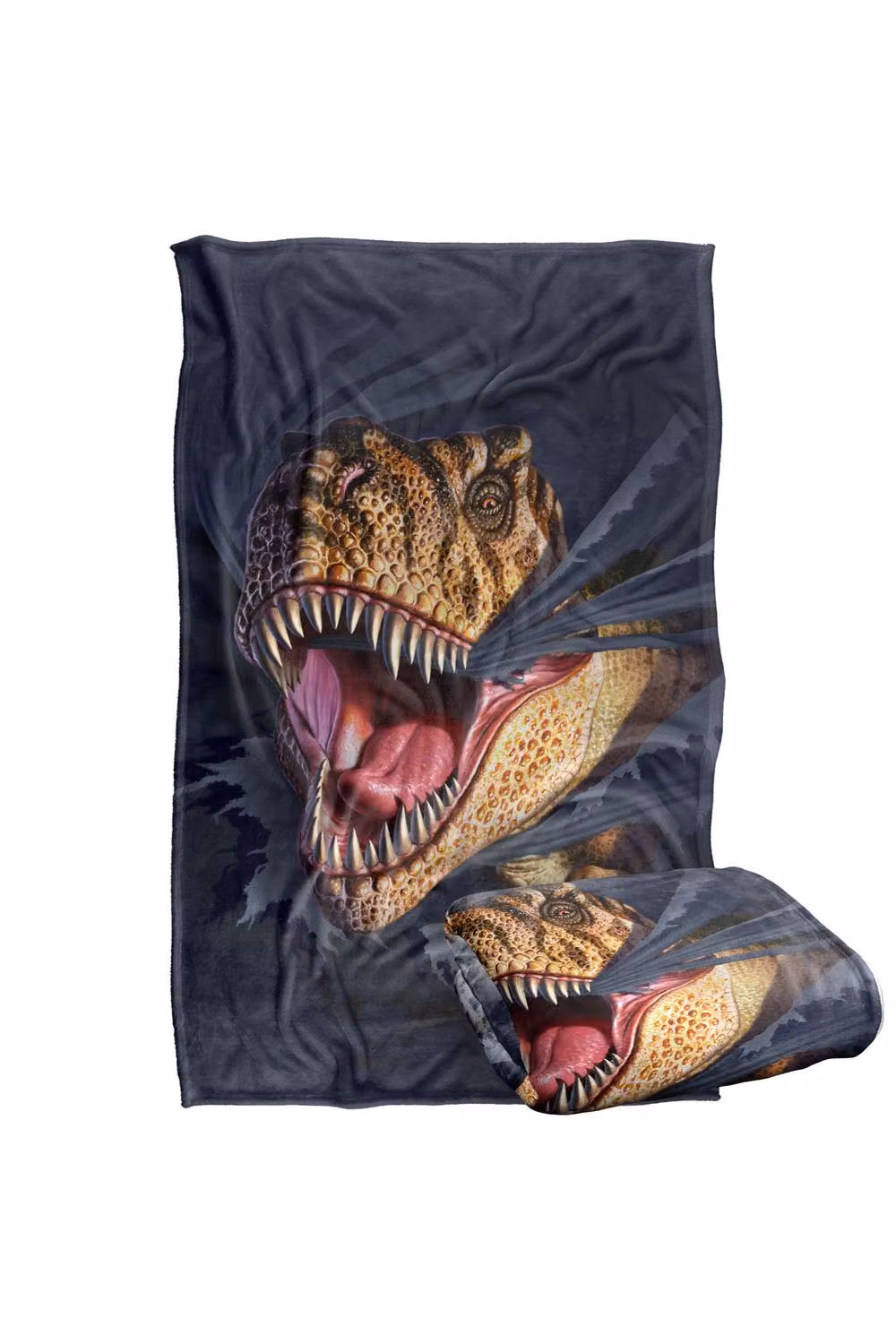 JQ Licensing Jlo T-Rex Ripping Dinosaur Super Soft Silky Touch Fleece Throw Blanket, Multicolour, W/D/H: 91 x 147 cm – 7