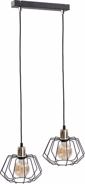 Netlighting Luna Bar Pendant Ceiling Light in Gold and Black, 55 cm, 2x E27