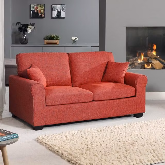 Artemis Home Dawson Red Fabric Sofabed with Solid Wood Frame and Pull Out Drawer, 100 x 200 cm – 1