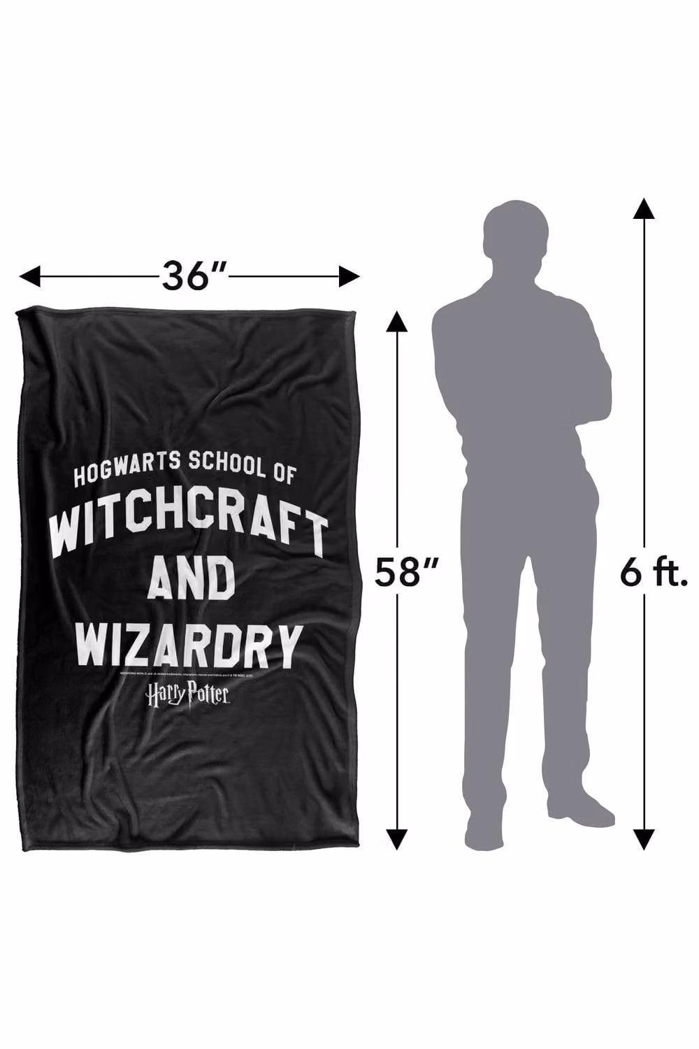 Warner Bros. Harry Potter Witchcraft and Wizardry Extra Large Silky Touch Super Soft Fluffy Polyester Throw Blanket in Black and Multicolour – 3