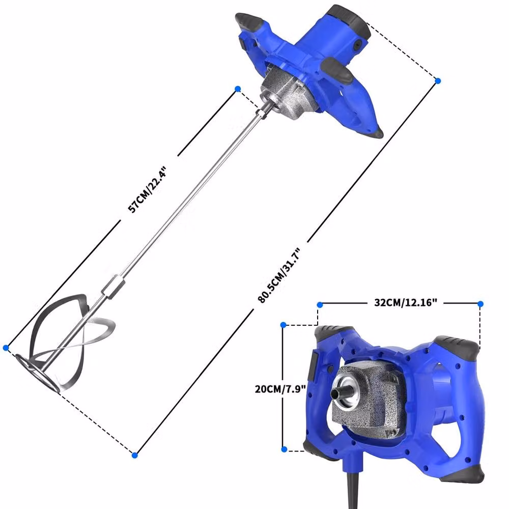 NESTLUNE 3000W Electric Plaster Mixer Cement Mortar Stirrer Paddle, Blue, W: 52 cm – 2