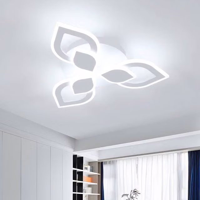 COMELY Modern Round LED Ceiling Light, 30W Dimmable Acrylic and Metal Light in White, Cool White – 1