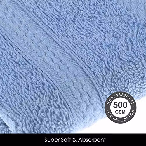 Homescapes Blue Turkish Cotton Towel, 500 GSM, Soft and Quick-Drying – 2