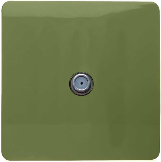 Trendi Switch 1 Gang Male F-Type Satellite Television Socket in Moss Green