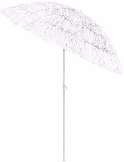 Berkfield Home Hawaii Beach Umbrella in White, 180 cm Diameter