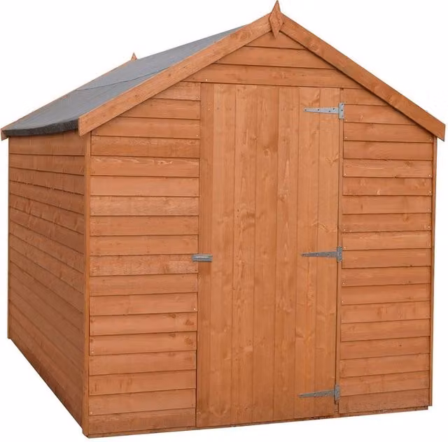 Shires Brown Dip Treated Overlap Apex Single Door Garden Shed