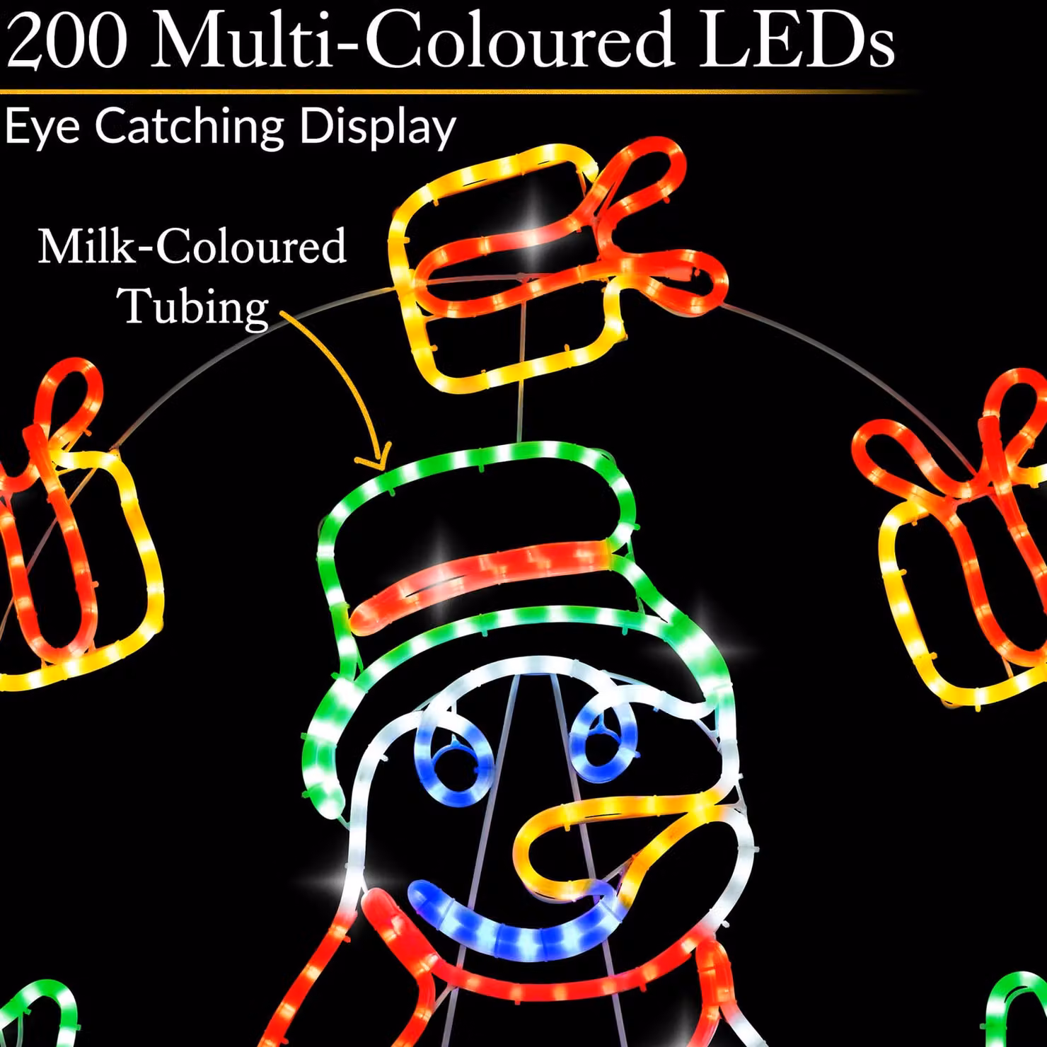 Christow Snowman Rope Light Outdoor Christmas Decoration LED Xmas Silhouette Multicolour H 98 cm – 2