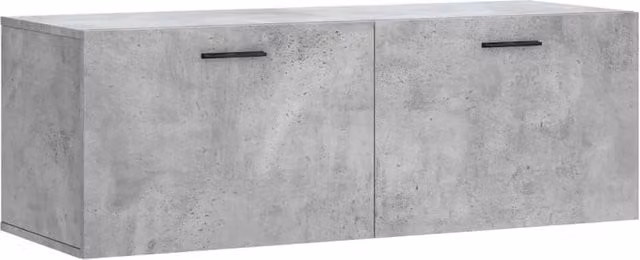 Berkfield Home Wall Mounted Cabinet in Concrete Grey, W: 100 cm, D: 36.5 cm, H: 35 cm