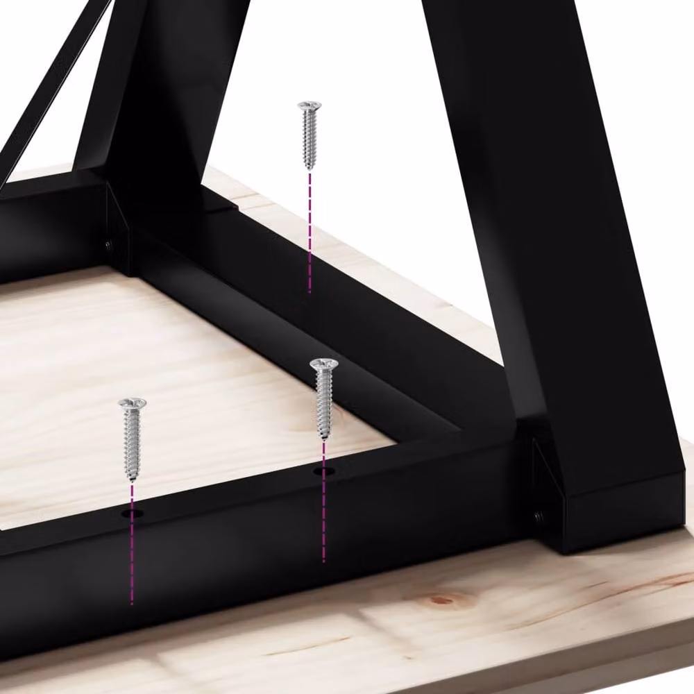 Berkfield Home Y-Frame Dining Table Legs in Black Matt Steel, W/D/H: 60 x 40 x 73 cm – 5