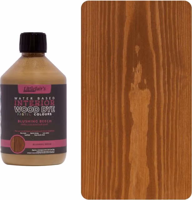 Littlefairs Indoor Wood Stain in Blushing Beech, Brown, 500 l