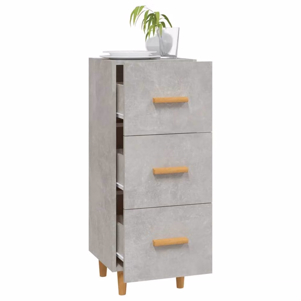 Berkfield Home Sideboard in Concrete Grey, W/D/H: 34.5 x 34.5 x 90 cm – 2