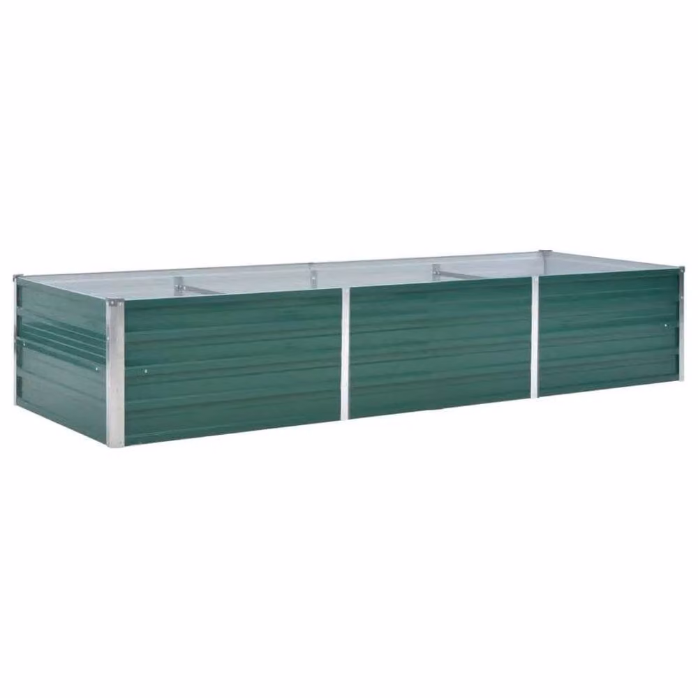 Berkfield Home Garden Green Galvanised Steel Raised Bed W: 240 cm, D: 80 cm, H: 45 cm – 2