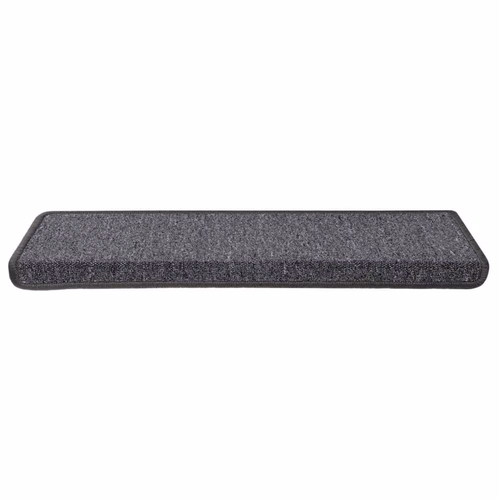 Berkfield Home Self-Adhesive Decorative Carpet Stair Treads, 15 Piece Set in Grey and Black, W: 65 cm, D: 21 cm, H: 4 cm – 3