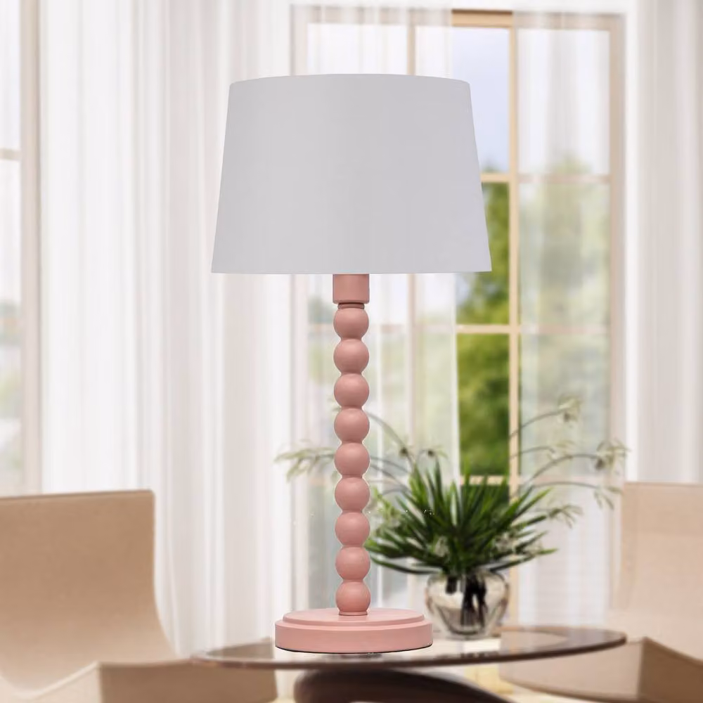First Choice Lighting Bobbin Retro Table Lamp Base in Pink, H: 36.5 cm x W: 14.0 cm x D: 14.0 cm – 2