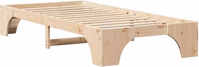 Berkfield Home Minimalist Solid Pine Bed Frame, Light Brown, W/D/H: 90 x 190 cm