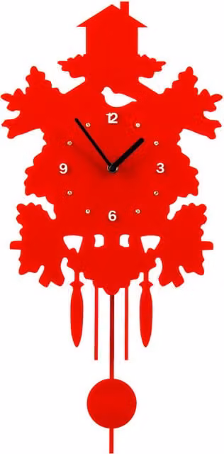 Orsina Maison by Premier Red Acrylic Analog Pendulum Wall Clock