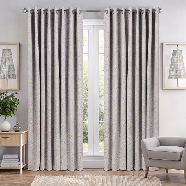 Livinluxury Geometric Aztec Print Blackout Curtains in Beige and Yellow, Width: 229 cm