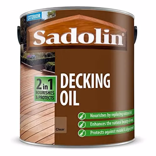 Sadolin Decking Oil with UV Protection and Water Repellent, Clear, 2.5 l