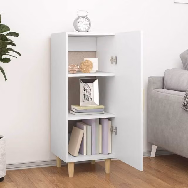 Berkfield Home White Engineered Wood Sideboard W/D/H: 34.5 x 34 x 90 cm – 1