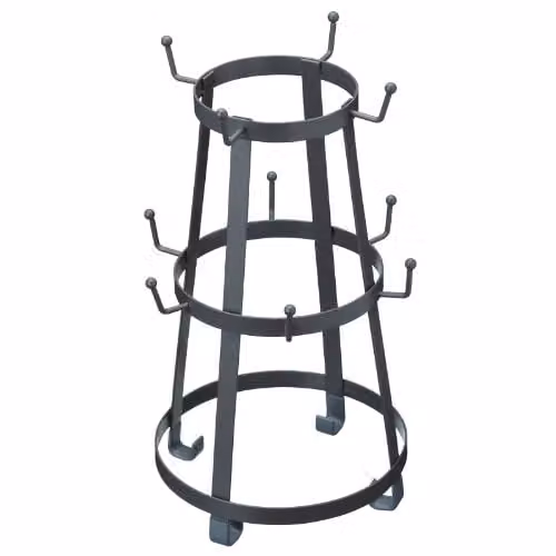 Living Nostalgia Freestanding Metal Mug Tree in Black and Grey, W/D/H: 18.5 x 18.5 x 34 cm – 1
