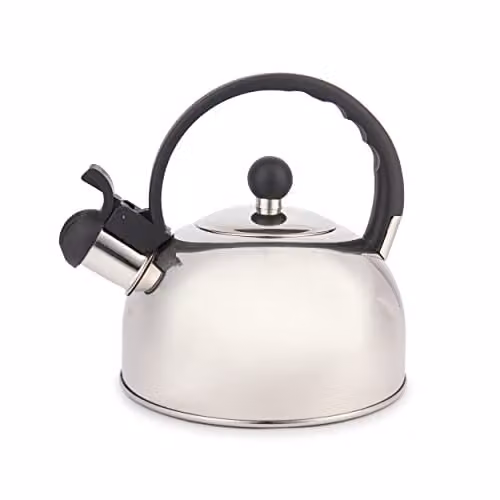 La Cafetiere Stainless Steel Whistling Kettle in Silver, W/D/H: 22.0 x 20.5 x 18.0 cm