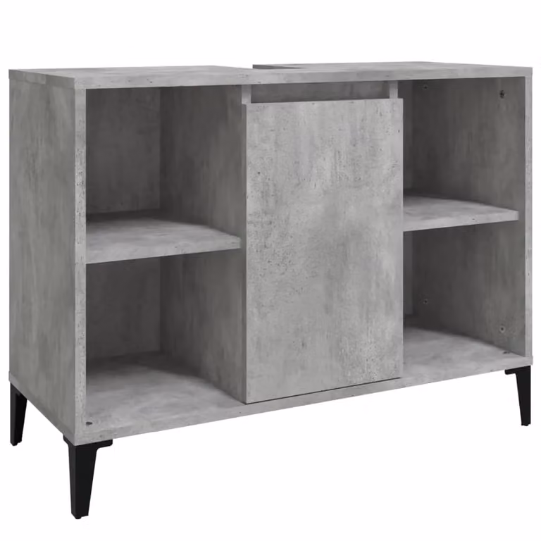 Berkfield Home Modern Freestanding Bathroom Sink Cabinet in Grey, W/D/H: 80 x 33 x 60 cm