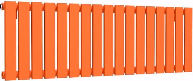 Lux Heat Single Flat Horizontal Steel Radiator in Orange, W/H: 119 x 40 cm