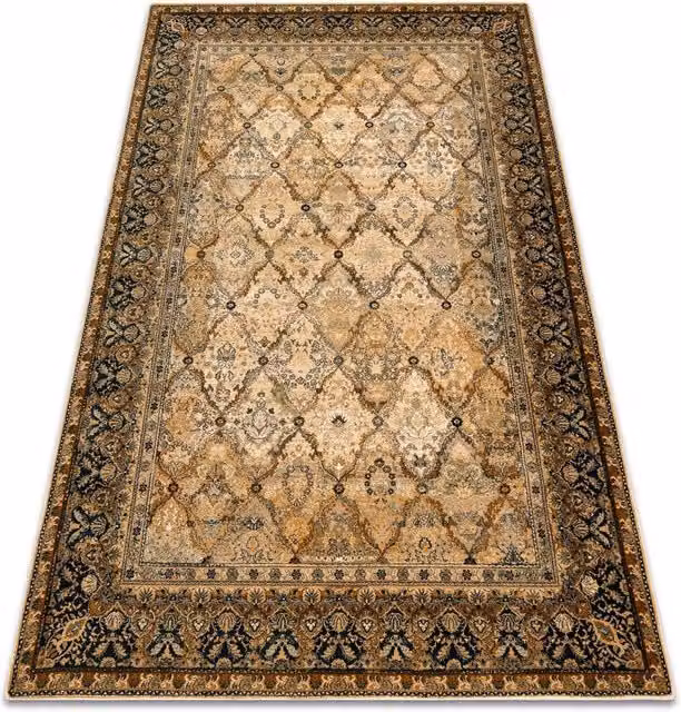 RugsX Wool Omega Oriental Rug in Beige, W: 100 cm, D: 66 cm – 1