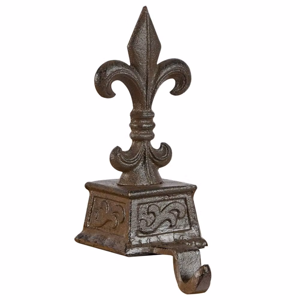 Dibor Antique Brown Fleur de Lys Metal Christmas Stocking Holder – 2