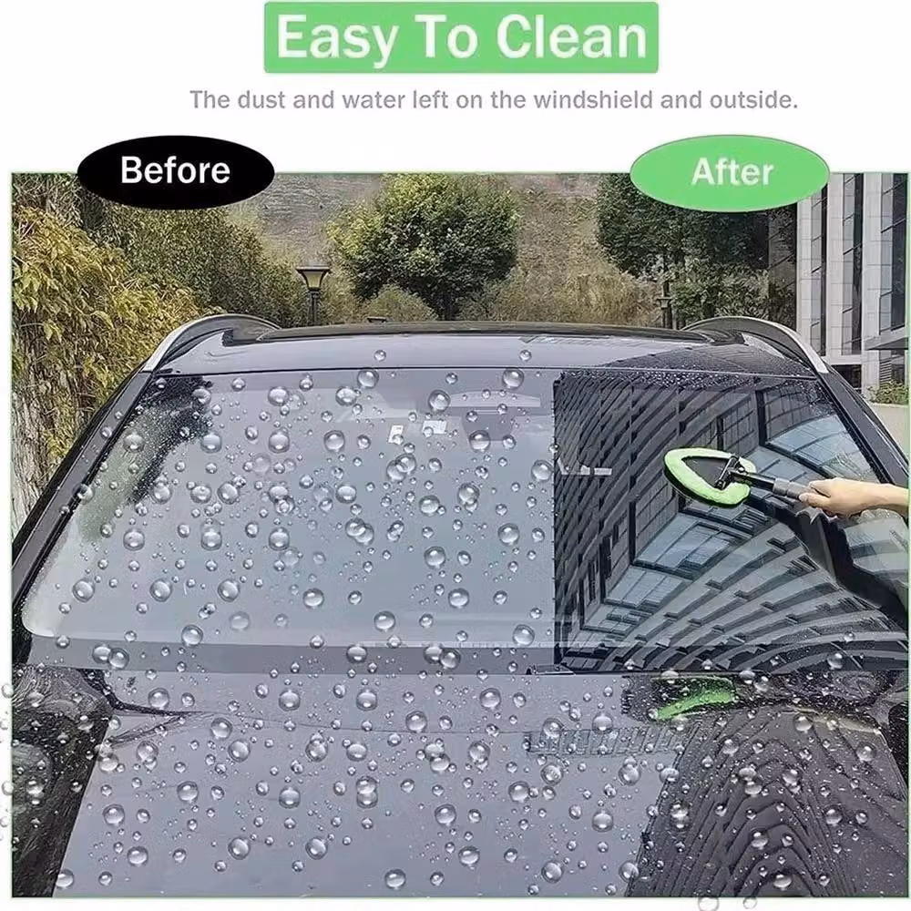 NESTLUNE 3-Piece Extendable Windshield Cleaning Tool Car Glass Wiper, Green, W: 100 cm, D: 15 cm, H: 15 cm – 4