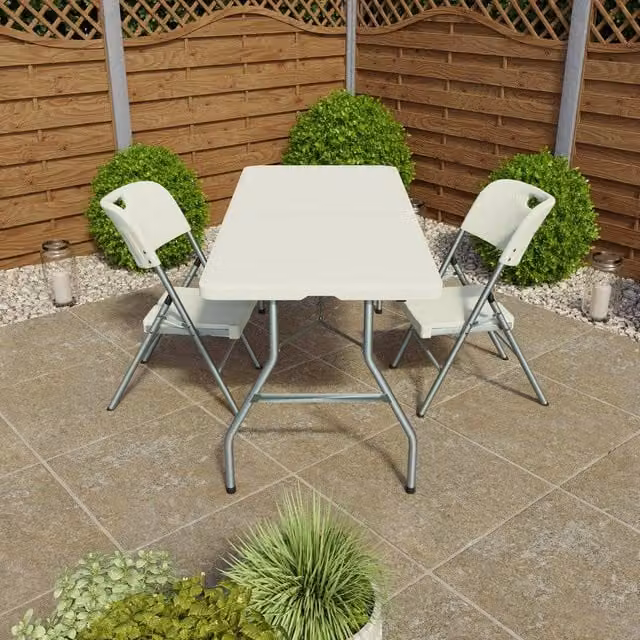 HD Designs Vida Folding Garden Table in White
